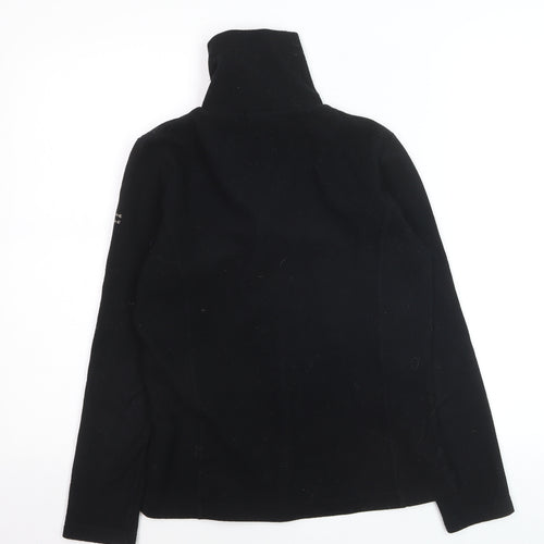 Poivre Blanc Women's Black Fleece Half Zip Pullover Sweatshirt M