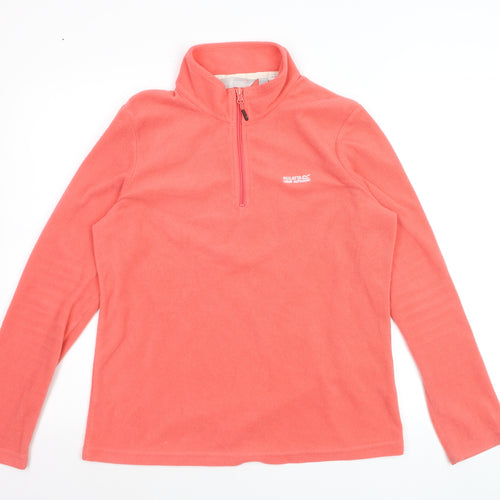 Regatta Great Outdoors Coral Pink 1/4 Zip Fleece Sweatshirt UK 12