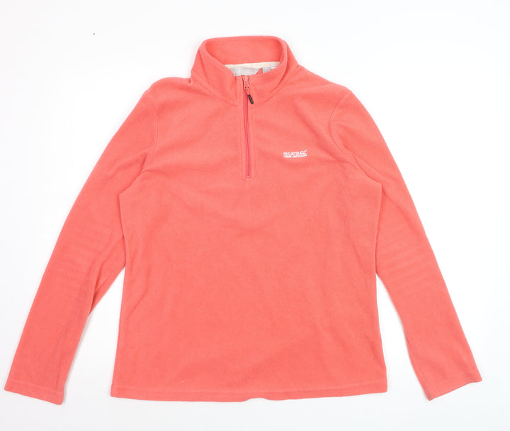Regatta Great Outdoors Coral Pink 1/4 Zip Fleece Sweatshirt UK 12