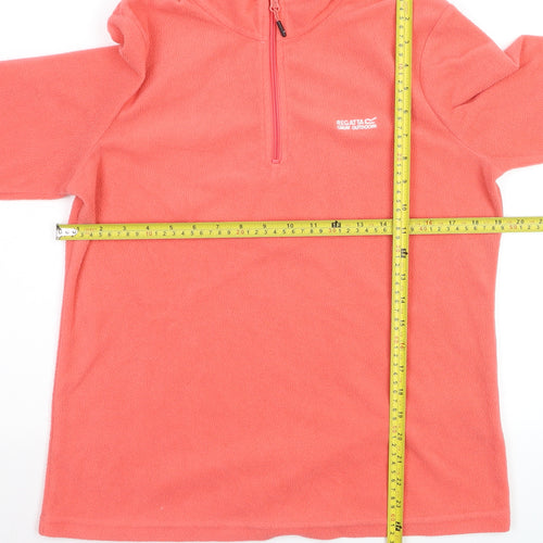 Regatta Great Outdoors Coral Pink 1/4 Zip Fleece Sweatshirt UK 12