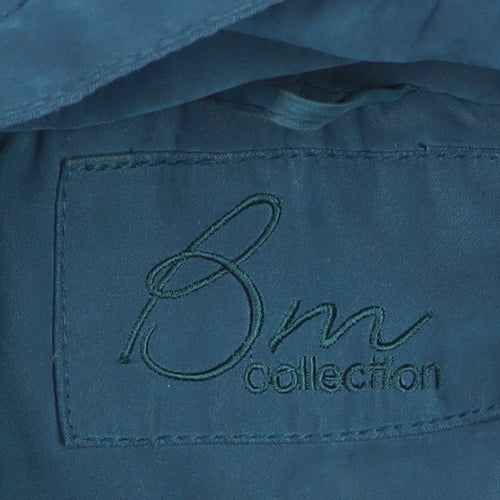Bm Collection Women’s Blue Hooded Parka Coat Size M Long Lined