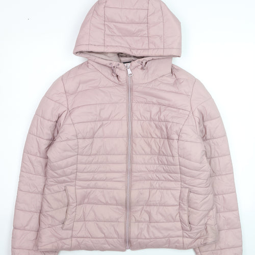 New Look Women's Pink Hooded Puffer Jacket Size 16