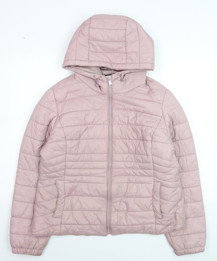 New Look Women's Pink Hooded Puffer Jacket Size 16