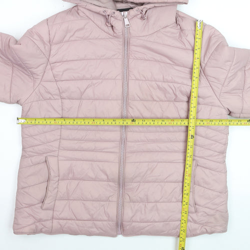 New Look Women's Pink Hooded Puffer Jacket Size 16