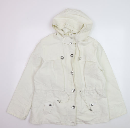 Marks and Spencer Per Una Stormwear Ivory Hooded Jacket Women's Size 16