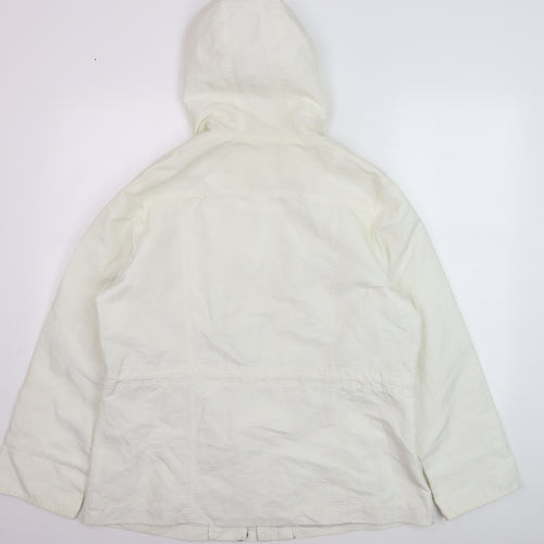 Marks and Spencer Per Una Stormwear Ivory Hooded Jacket Women's Size 16