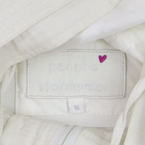 Marks and Spencer Per Una Stormwear Ivory Hooded Jacket Women's Size 16