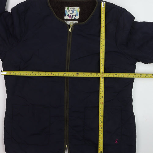 Joules Womens Navy Quilted Jacket UK 16 Lined Full Zip Coat