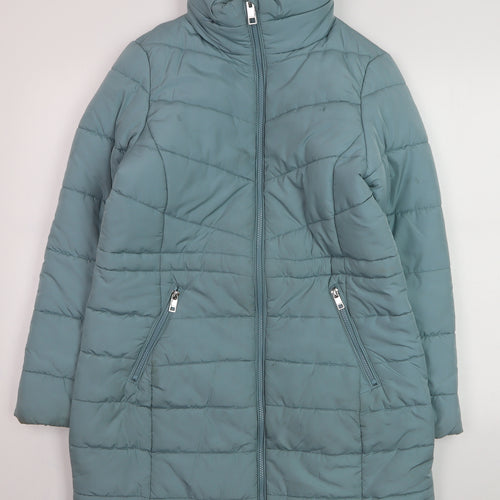 Marks and Spencer Women Blue Long Puffer Coat Size 12