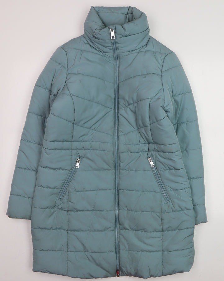 Marks and Spencer Women Blue Long Puffer Coat Size 12