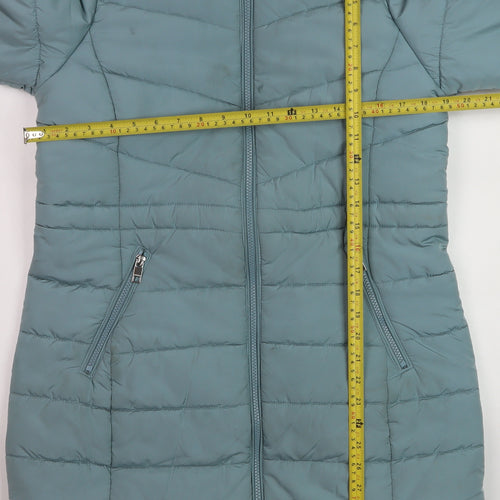 Marks and Spencer Women Blue Long Puffer Coat Size 12