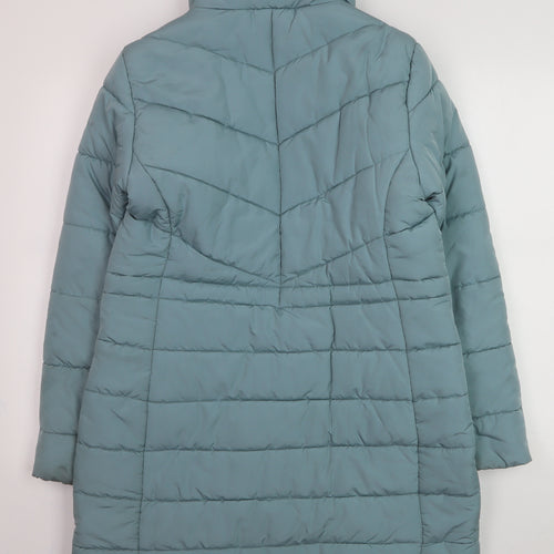 Marks and Spencer Women Blue Long Puffer Coat Size 12