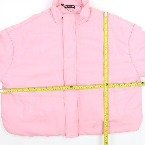 PrettyLittleThing Women's Pink Cropped Puffer Jacket Size 12