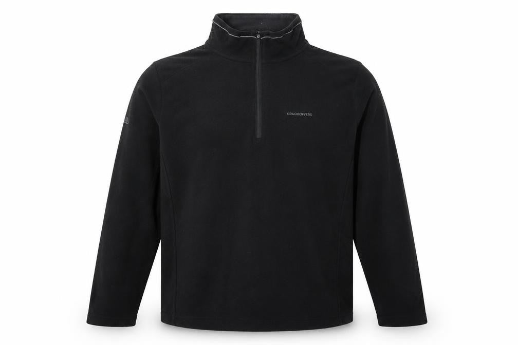 Front view of Craghoppers Men's Black XL Fleece 1/4 Zip Pullover Sweatshirt