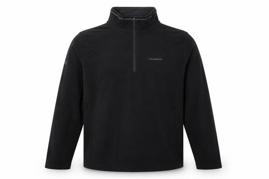 Front view of Craghoppers Men's Black XL Fleece 1/4 Zip Pullover Sweatshirt