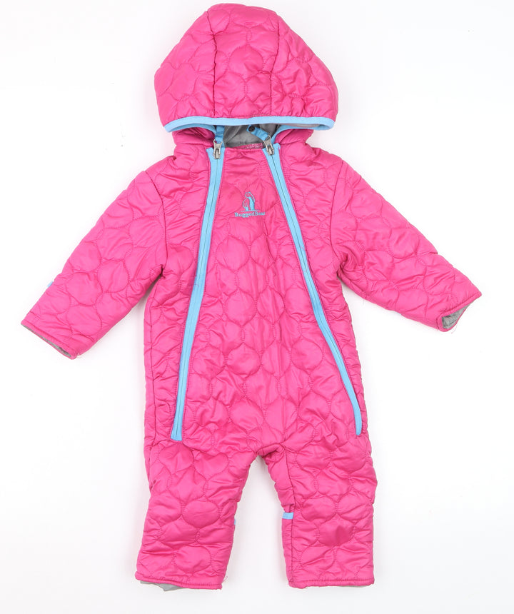 Rugged Bear Unisex Baby Pink Quilted Hooded Puffer Snowsuit 6–9 Months