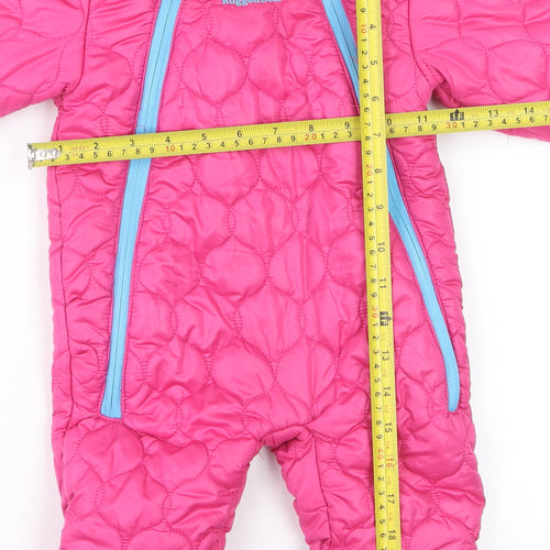 Rugged Bear Unisex Baby Pink Quilted Hooded Puffer Snowsuit 6–9 Months
