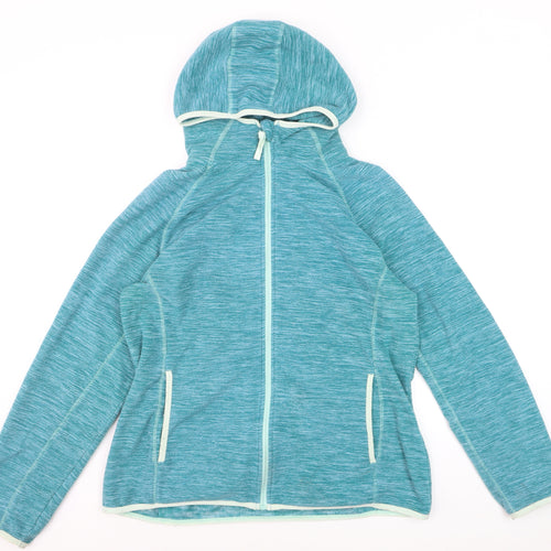 Mountain Warehouse Women Teal Full Zip Hooded Sweatshirt UK 16