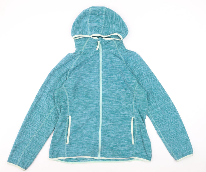 Mountain Warehouse Women Teal Full Zip Hooded Sweatshirt UK 16