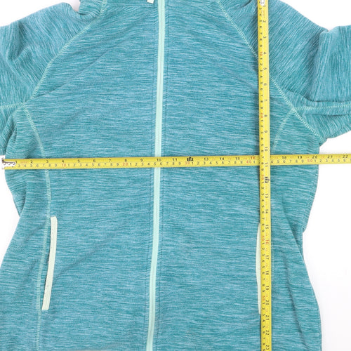 Mountain Warehouse Women Teal Full Zip Hooded Sweatshirt UK 16