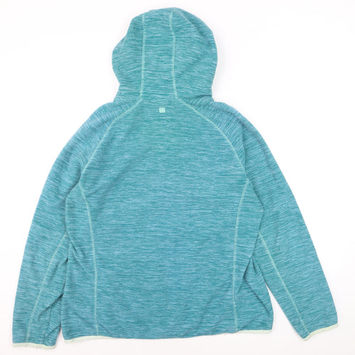 Mountain Warehouse Women Teal Full Zip Hooded Sweatshirt UK 16
