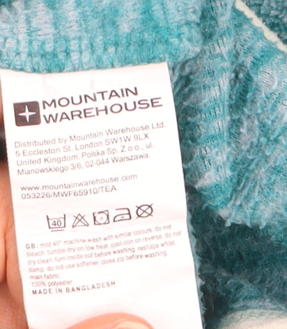 Mountain Warehouse Women Teal Full Zip Hooded Sweatshirt UK 16