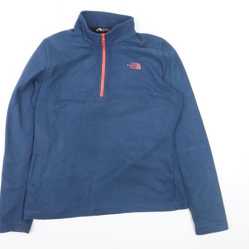 The North Face Womens Blue 1/4 Zip Fleece Pullover Sweatshirt M