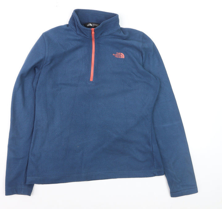 The North Face Womens Blue 1/4 Zip Fleece Pullover Sweatshirt M