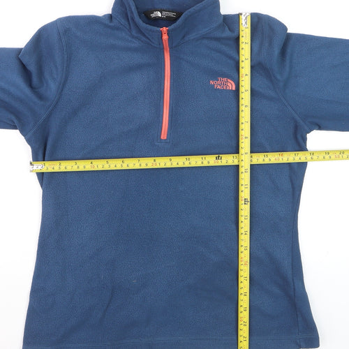 The North Face Womens Blue 1/4 Zip Fleece Pullover Sweatshirt M