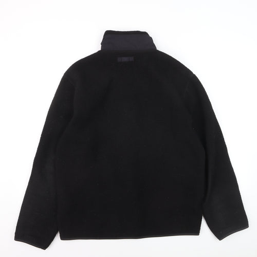 H&M Womens Black Full Zip Fleece Sweatshirt Regular Fit Size 12