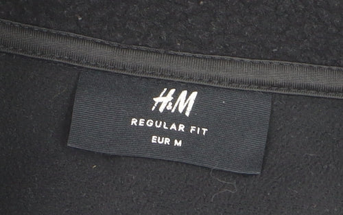 H&M Womens Black Full Zip Fleece Sweatshirt Regular Fit Size 12