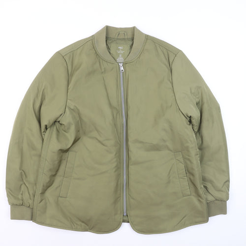 Marks and Spencer Women’s Green Shower Resistant Bomber Jacket Size 14