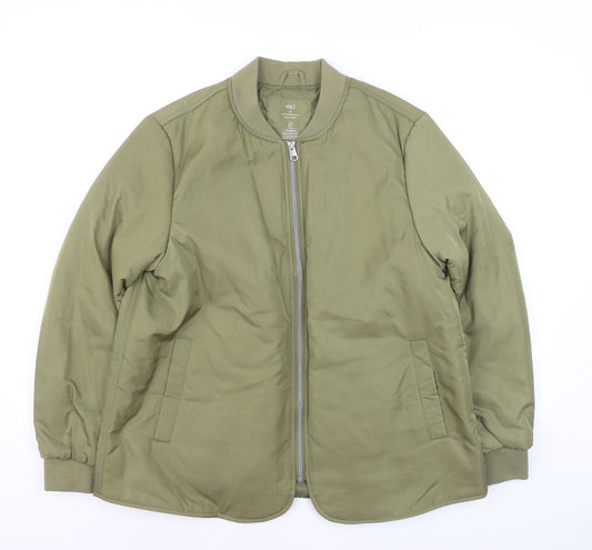 Marks and Spencer Women’s Green Shower Resistant Bomber Jacket Size 14