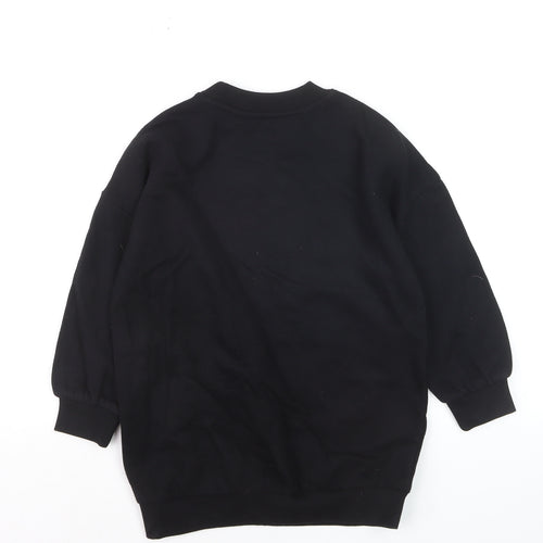 Marks and Spencer Girls Black Pullover Sweatshirt 6-7 Years New York Print