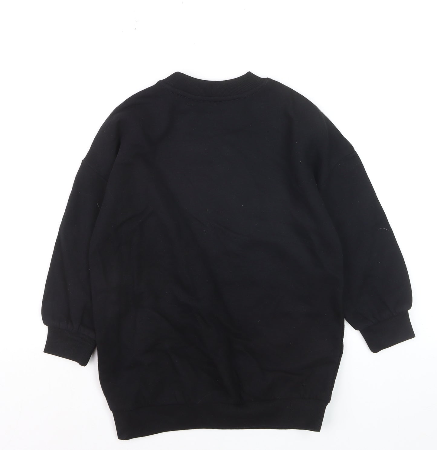 Marks and Spencer Girls Black Pullover Sweatshirt 6-7 Years New York Print