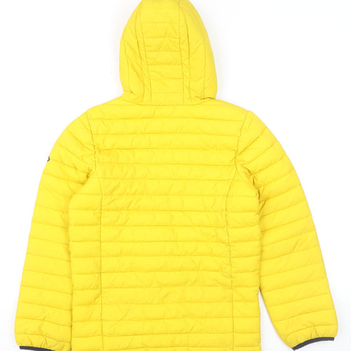 Joules Boys Yellow Hooded Puffer Jacket 11-12 Years Lightweight Outerwear