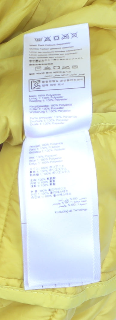 Joules Boys Yellow Hooded Puffer Jacket 11-12 Years Lightweight Outerwear