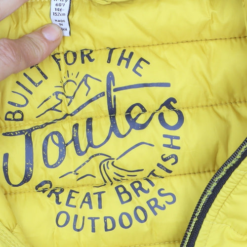 Joules Boys Yellow Hooded Puffer Jacket 11-12 Years Lightweight Outerwear