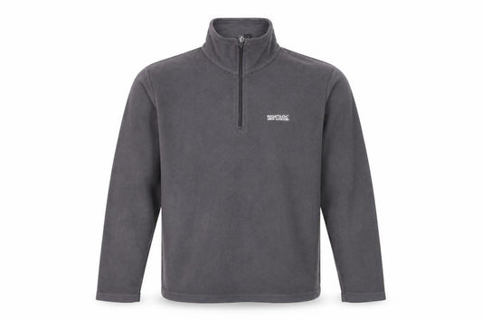 Front view of Regatta Men's Grey Fleece 1/2 Zip Pullover Sweatshirt M