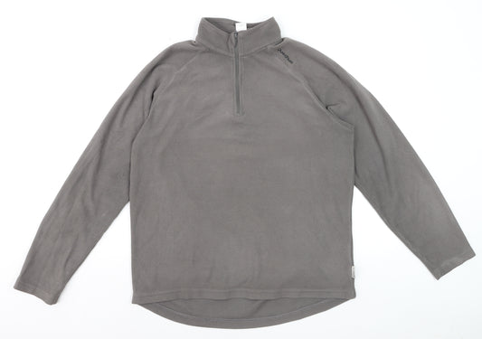 Quechua Men's Grey Fleece 1/2 Zip Pullover Sweatshirt Size M