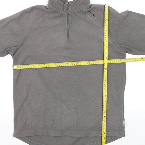 Quechua Men's Grey Fleece 1/2 Zip Pullover Sweatshirt Size M