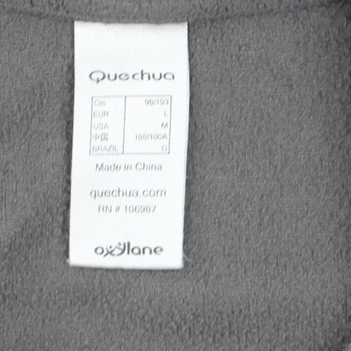 Quechua Men's Grey Fleece 1/2 Zip Pullover Sweatshirt Size M