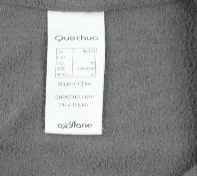 Quechua Men's Grey Fleece 1/2 Zip Pullover Sweatshirt Size M
