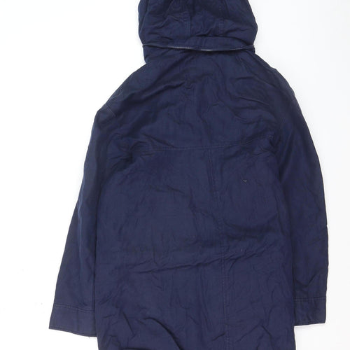 Zara Trafaluc Men's Blue Hooded Mid-Length Cotton Parka Coat Size S