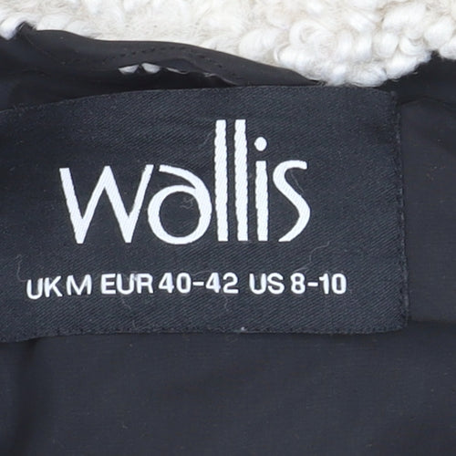 Wallis Women's Black Long Puffer Coat M Hooded Winter Jacket