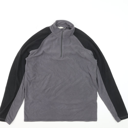 Mountain Warehouse Mens Grey Fleece 1/4 Zip Pullover Sweatshirt M
