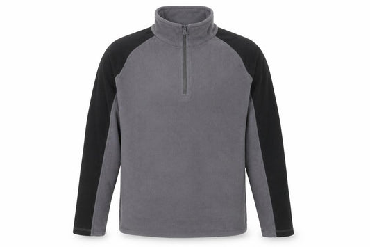 Front view of Mountain Warehouse men’s grey fleece 1/4 zip pullover sweatshirt m