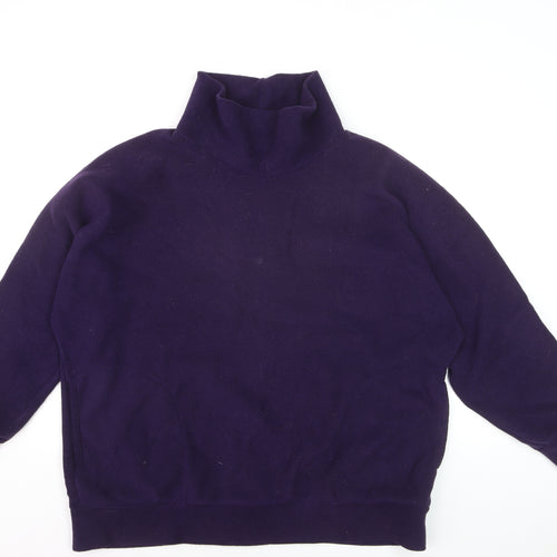 Patricia Dawson Women Purple Fleece Pullover Sweatshirt M Roll Neck