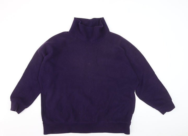 Patricia Dawson Women Purple Fleece Pullover Sweatshirt M Roll Neck