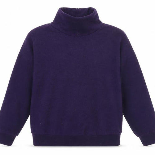 Patricia Dawson Women Purple Fleece Pullover Sweatshirt M Roll Neck